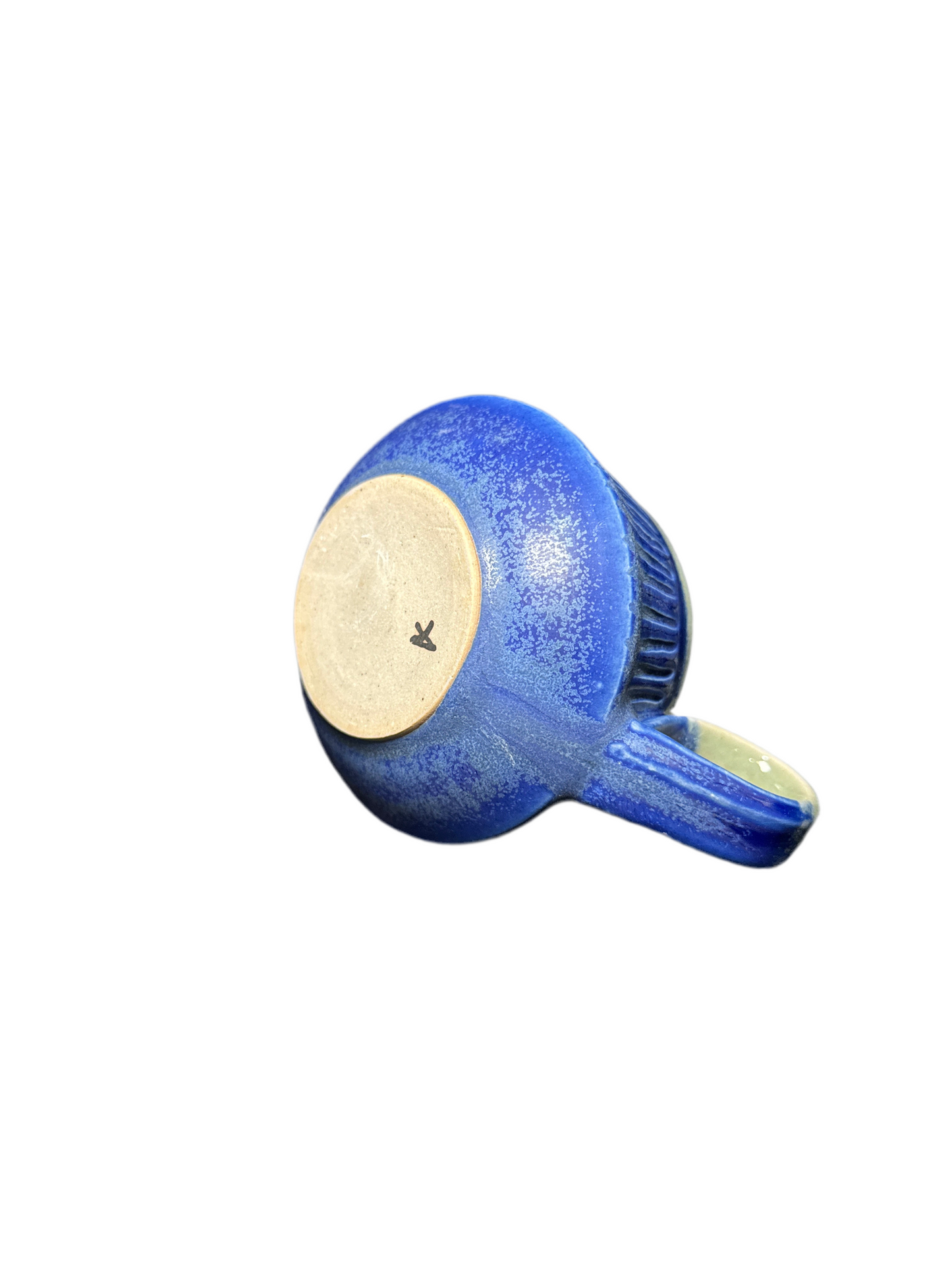 Blue Ribbed Mug