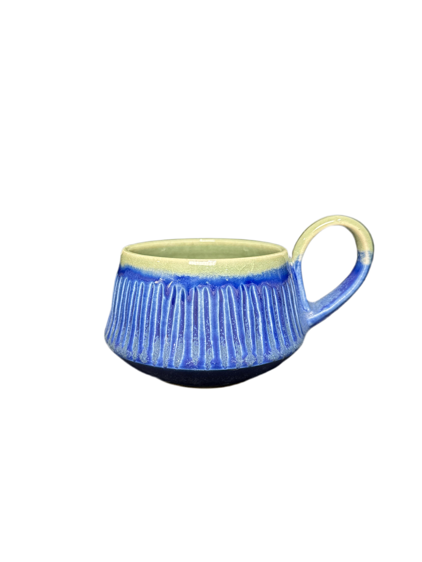 Blue Ribbed Mug