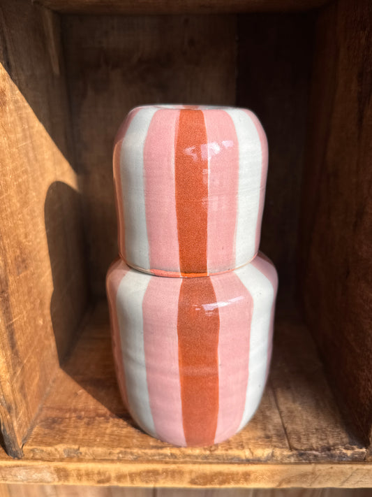 Stripy Decanter and Cup