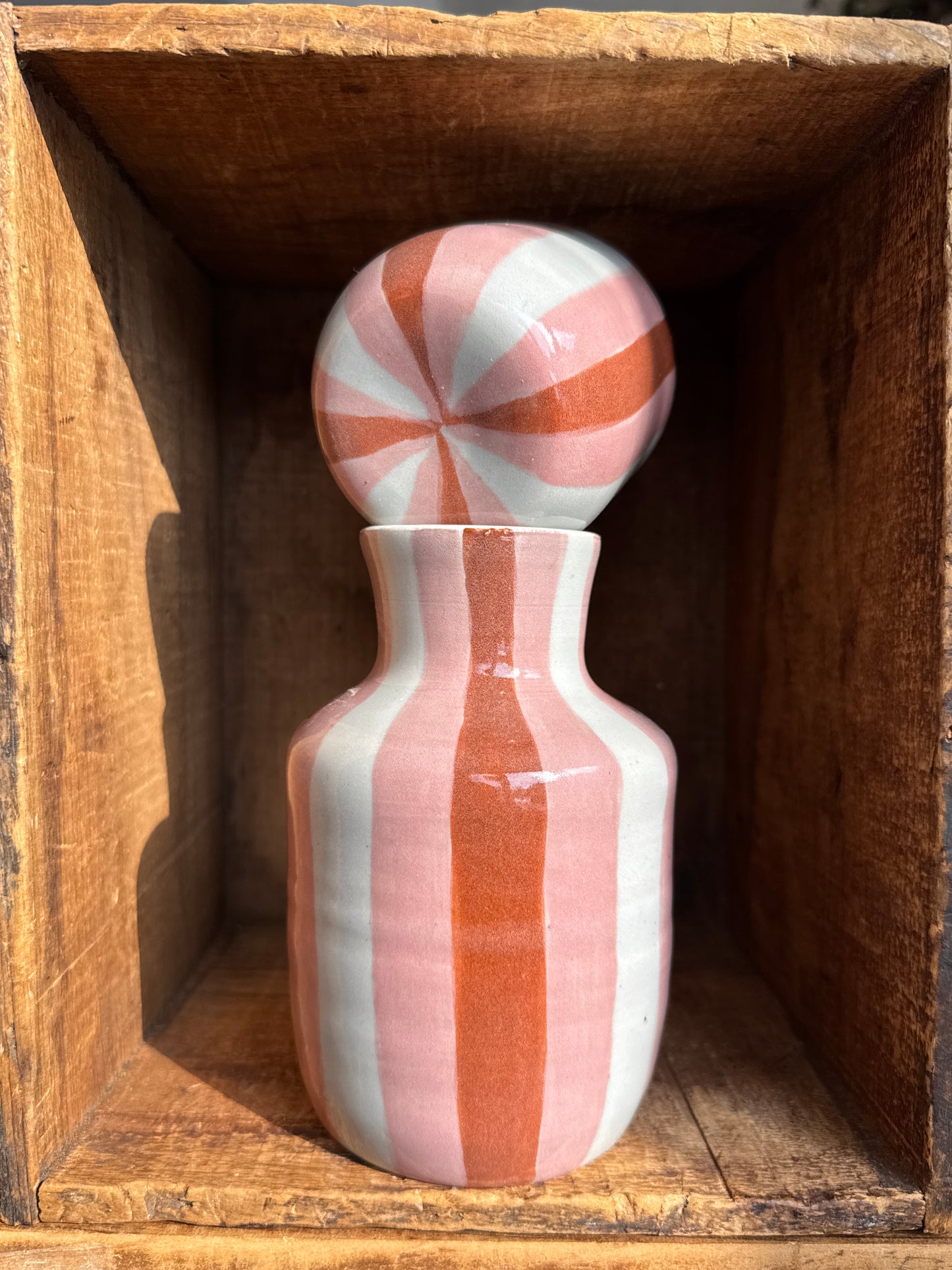 Stripy Decanter and Cup